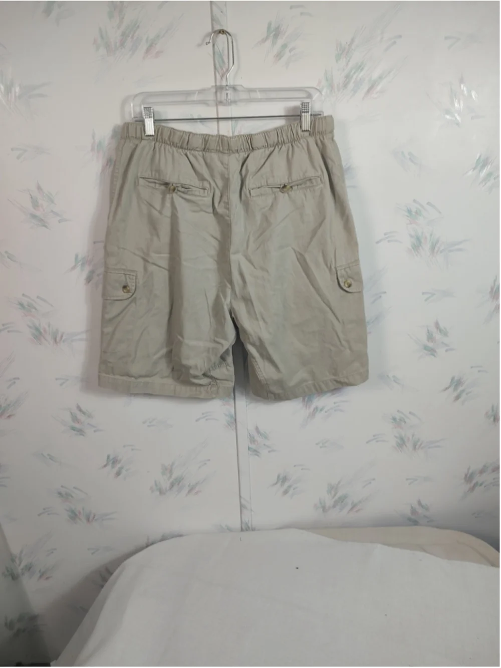 men's Columbia Cargo Shorts Beige Black Belted M